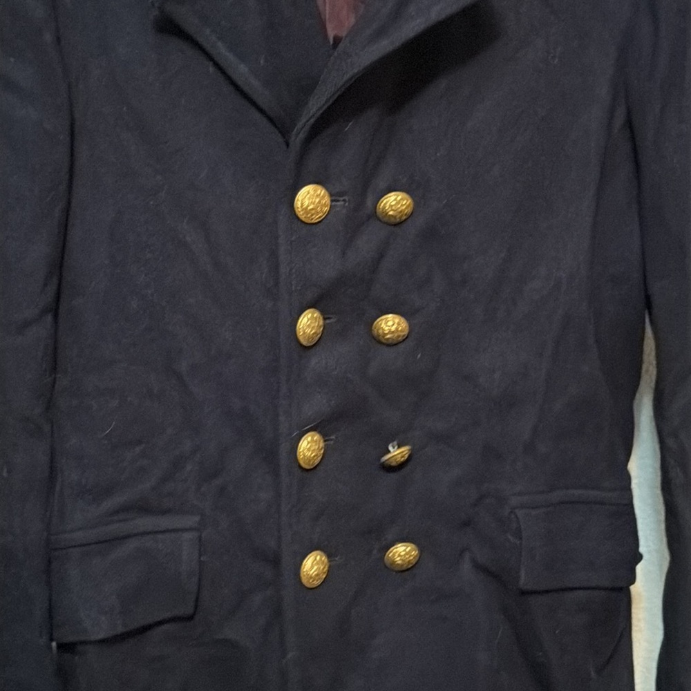 Vintage Mc Gregor Men’s navy wool blazer sz 18 gold buttons need repair 1970s - Picture 2 of 11